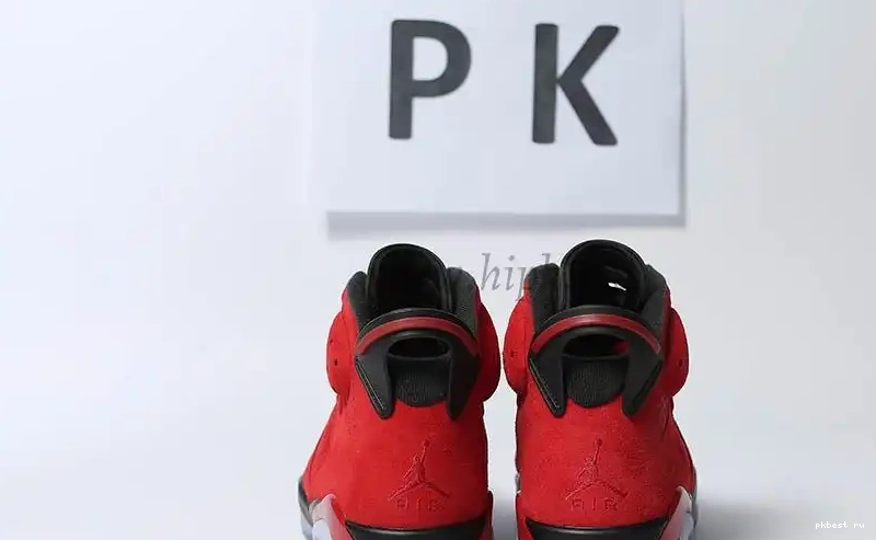 GOD Black READY 6 RETAIL Retro Jordan TO Red MATERIALS PK SHIP 0506